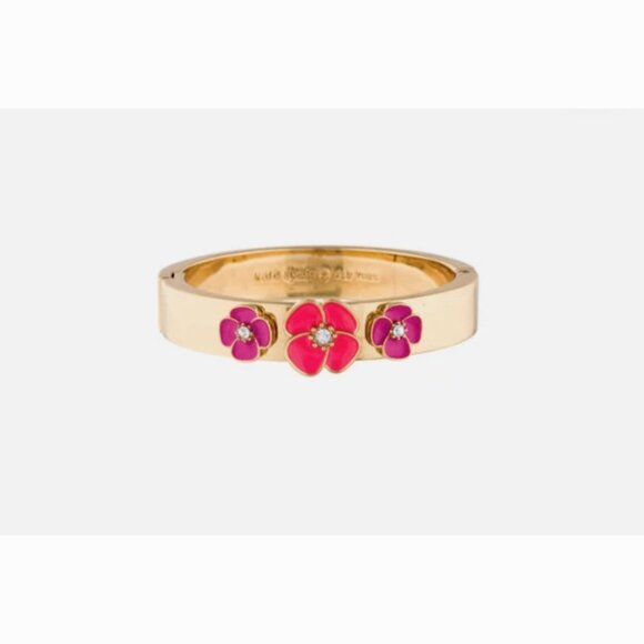 KATE SPADE WOMENS FLUTTER FLORAL GOLD BANGLE - Picture 1 of 4
